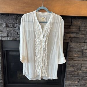 Maeve Cream Ruffle Blouse
